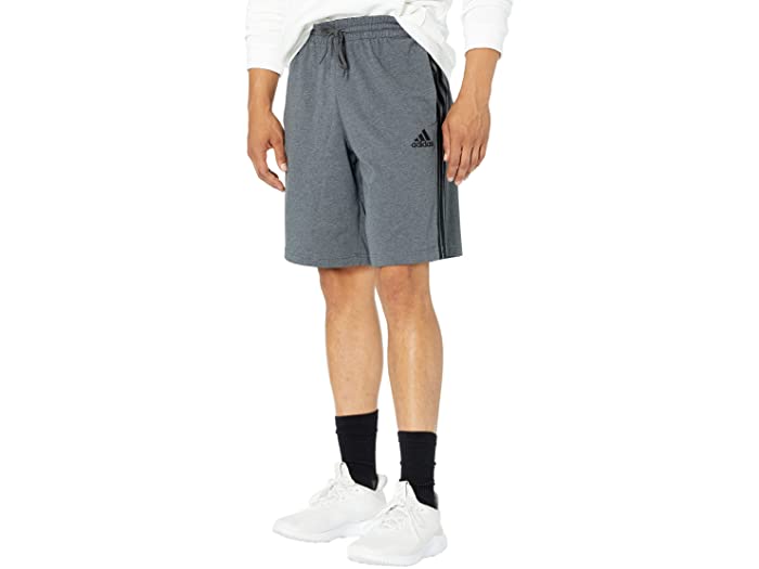 (取寄) アディダス メンズ エッセンシャル 3ストライプ ジャージ ショーツ adidas men Essentials 3-Stripes Single Jersey Shorts Dark Grey Heather/Black