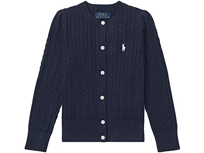 (取寄) ラルフローレン キッズ ガールズ ケーブル ニット コットン カーディガン (リトル キッズ) Polo Ralph Lauren Kids girls Cable Knit Cotton Cardigan (Little Kids) Hunter Navy