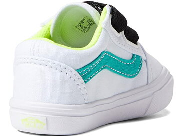 (取寄) バンズ キッズ ボーイズ コンフィクッシュ オールド スクール V (インファント/トドラー) Vans Kids boys ComfyCush Old Skool V (Infant/Toddler) (Fluro) Atlantis/True White