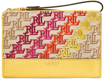 (取寄) ローレン ラルフローレン レディース モノグラム ジャカード スモール ポーチ LAUREN Ralph Lauren women Monogram Jacquard Small Pouch Multi/Yellow Lily