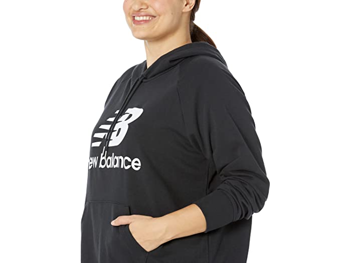 (取寄) ニューバランス レディース プラス サイズ エッセンシャル プルオーバー フーディ New Balance women Plus Size Essentials Pullover Hoodie Black