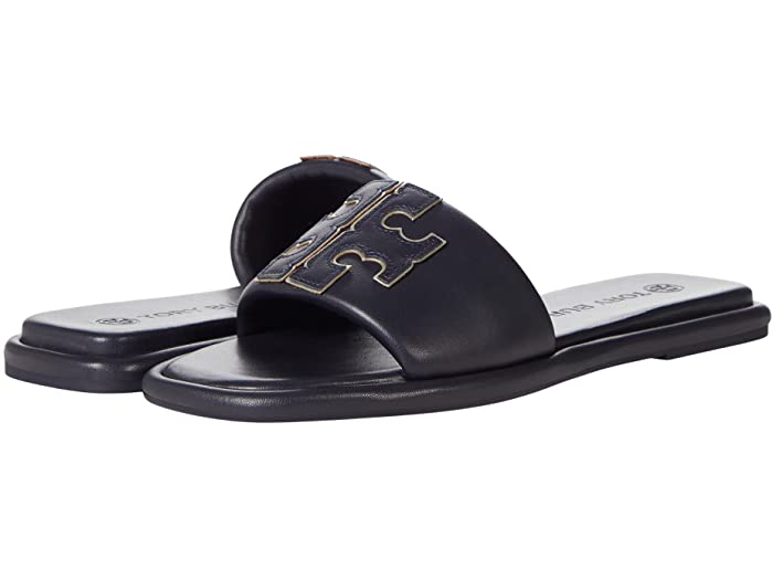 (取寄) トリーバーチ ダブル T スポーツ スライド Tory Burch Double T Sport Slide Perfect Navy/Gold