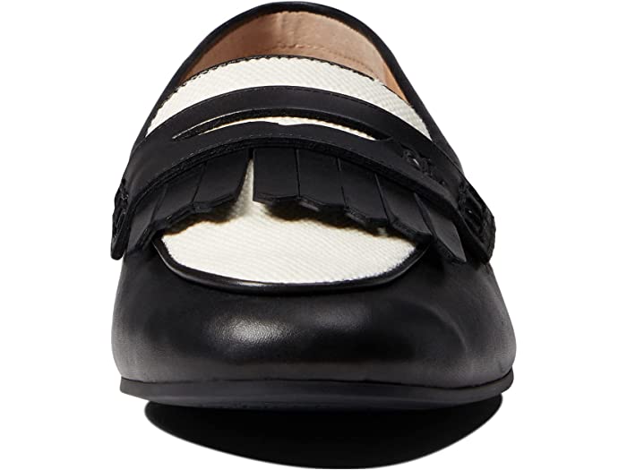 (取寄) ローレン ラルフローレン レディース アディソン レザー アンド キャンバス ローファー LAUREN Ralph Lauren women Adison Leather & Canvas Loafer Black/Natural