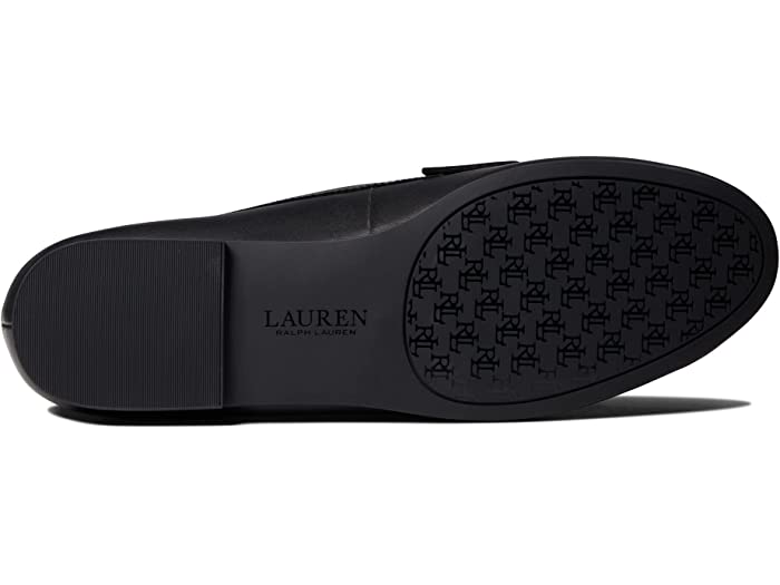 (取寄) ローレン ラルフローレン レディース アディソン レザー アンド キャンバス ローファー LAUREN Ralph Lauren women Adison Leather & Canvas Loafer Black/Natural