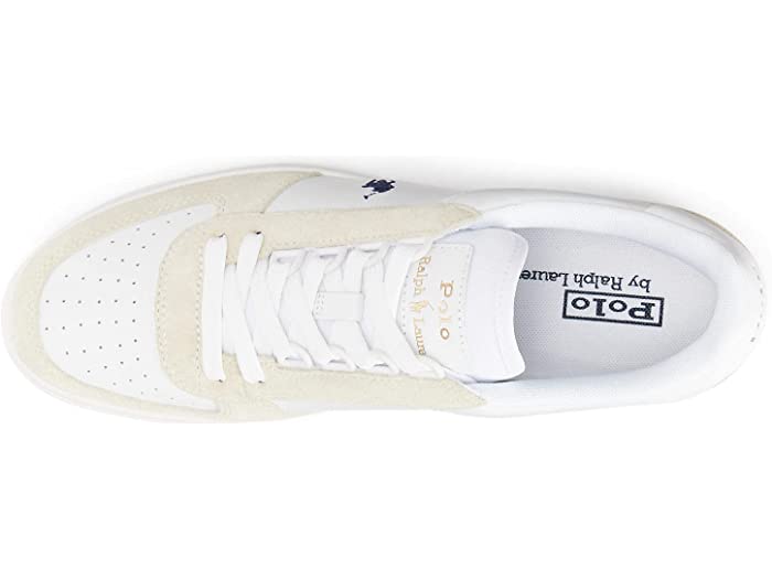 (取寄) ラルフローレン メンズ コート ロートップ スニーカー Polo Ralph Lauren men Court Low-Top Sneaker White/Newport Navy Suede/Leather