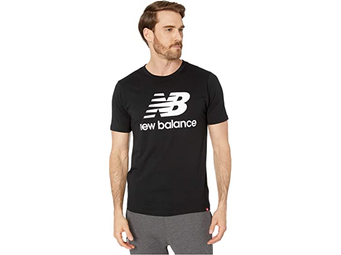 (取寄) ニューバランス メンズ エッセンシャル スタック ロゴ ティー New Balance men Essentials Stacked Logo Tee Black