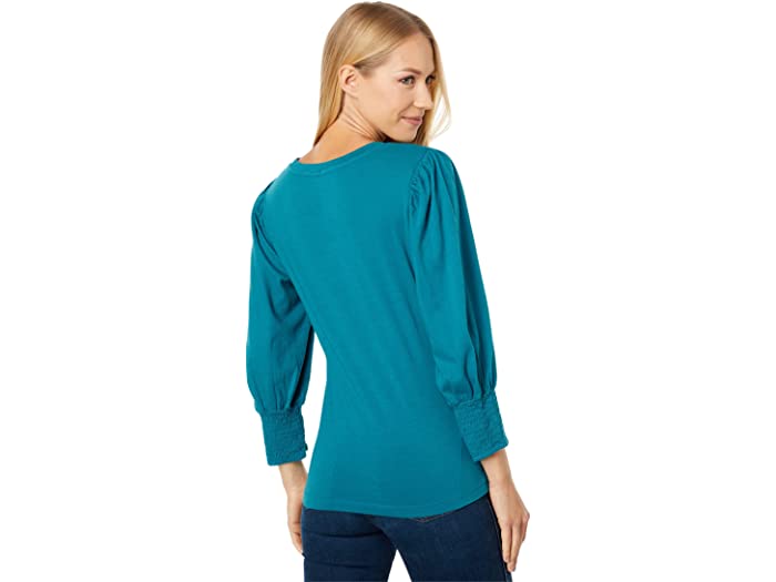 (取寄) ボビ ロサンゼルス レディース スモック 3/4 スリーブ ティー bobi Los Angeles women Smocked 3/4 Sleeve Tee Turquoise