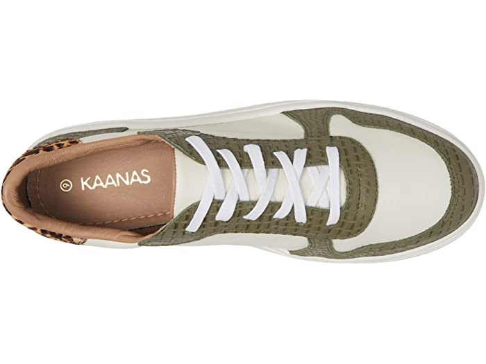 (取寄) カナース レディース KAANAS women Baru Contrast Leather Lace-Up Sneaker Olive