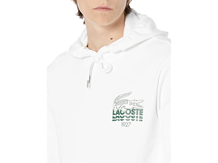 (取寄) ラコステ メンズ Lacoste men Long Sleeve Graphic Sweatshirt White