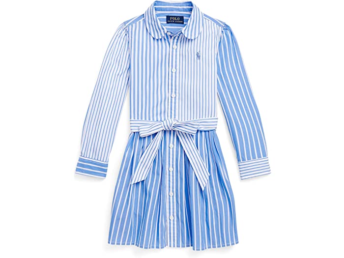 (取寄) ラルフローレン キッズ ガールズ Polo Ralph Lauren Kids girls Cotton Poplin Fun Shirtdress (Toddler) Blue White Multi