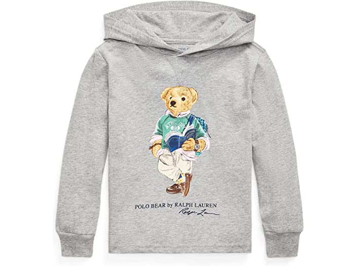 (取寄) ラルフローレン キッズ ボーイズ Polo Ralph Lauren Kids boys Polo Bear Cotton Jersey Hooded Tee (Toddler) Andover Heather