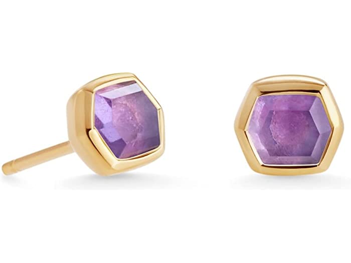 (取寄) ケンドラスコット レディース Kendra Scott women Davie Stud Earrings 18K Gold Vermeil Purple Amethyst