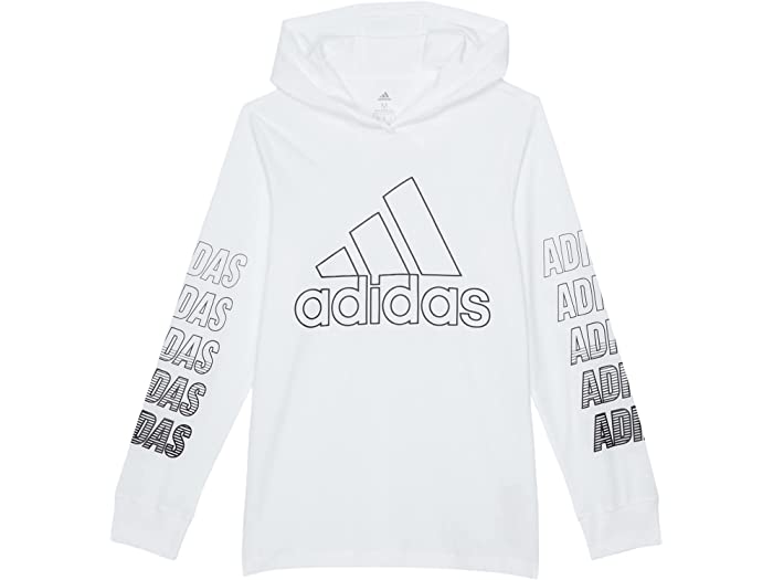 (取寄) アディダス キッズ ボーイズ adidas Kids boys Fast Hooded Long Sleeve Hooded Tee (Big Kids) White