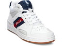 (取寄) ラルフローレン メンズ コート ミッド プロ スニーカー Polo Ralph Lauren men Polo Ralph Lauren Court Mid Pro Sneaker White/Newport Navy/RL2000 Red Leather