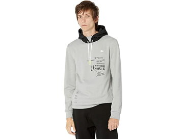 (取寄) ラコステ メンズ Lacoste men Long Sleeve Graphic Sweatshirt Heather Wall Chine/Black