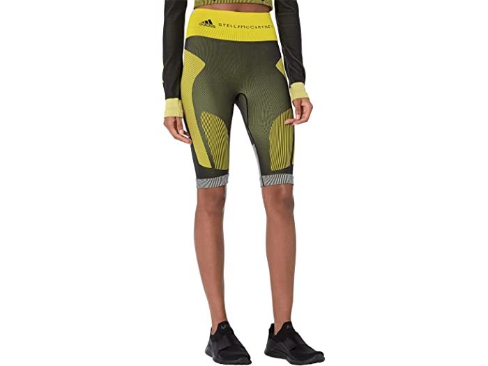 (取寄) アディダス バイ ステラマッカートニー adidas by Stella McCartney Truestrength Seamless Cycling Tights HI6048 Black/Yellow/Clear Onix