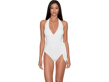 (取寄) ローレン ラルフローレン レディース LAUREN Ralph Lauren women Beach Club Solids Halter Wrap One-Piece White