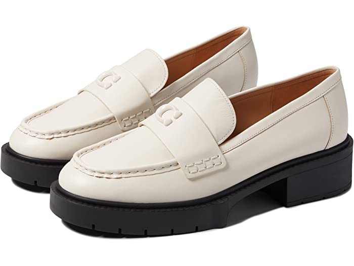 (取寄) コーチ レディース レア レザー ローファー COACH women COACH Leah Leather Loafer Chalk