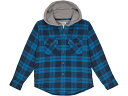 (取寄) エルエルビーン キッズ フリース ライン フランネル シャツ フーデット プレイド (リトル キッズ) L.L.Bean kids L.L.Bean Fleece Lined Flannel Shirt Hooded Plaid (Little Kids) Marine Blue