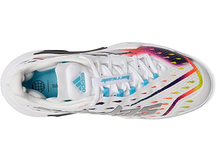 クラシック (取寄) アディダス レディース バリケード adidas women Barricade White/Silver Metallic/Bright Cyan：スウィートラグ の