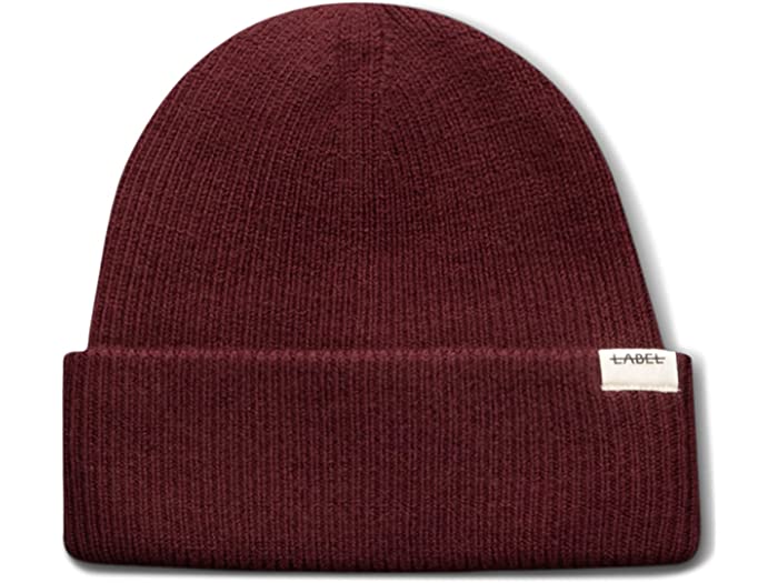 (取寄) ラベル メンズ ゴー-トゥ リブド ビーニー LABEL men LABEL Go-To Ribbed Beanie Burgundy
