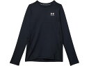 (取寄) アンダーアーマー キッズ ボーイズ コールドギア アーマー ロング スリーブ Tシャツ (ビッグ キッズ) Under Armour Kids boys ColdGear Armour Long Sleeve T-Shirt (Big Kids) Black/White