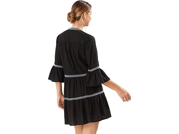 (取寄) トミーバハマ レディース コットン クリップ エンベリッシュ ティア ドレス Tommy Bahama women Cotton Clip Embellished Tier Dress Black