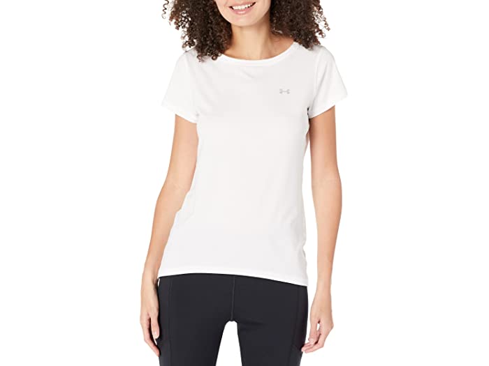 () ޡ ǥ ҡȥ ޡ 硼 ꡼ Under Armour women HeatGear Armour Short Sleeve White/Metallic Silver