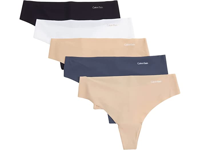 () JoNC A_[EFA fB[X CrWuY 5-pbN gO Calvin Klein Underwear women Calvin Klein Underwear Invisibles 5-Pack Thong Black/Speakeasy/White/Light Caramel/Light Caramel