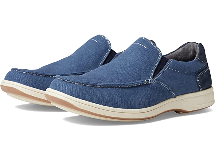 (取寄) フローシャイム メンズ レイクサイド キャンバス モック トゥ スリッポン Florsheim men Lakeside Canvas Moc Toe Slip-On Navy Nubuck