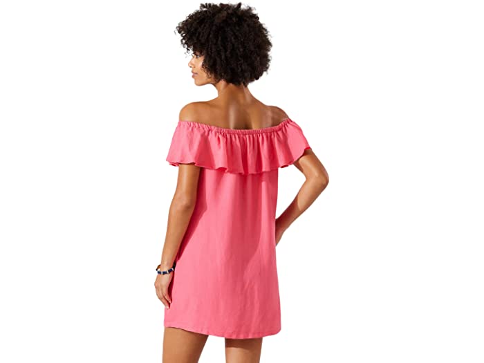 (取寄) トミーバハマ レディース リネン ダイ オフ-ザ-ショルダー ドレス カバー-アップ Tommy Bahama women Linen Dye Off-the-Shoulder Dress Cover-Up Coral Coast