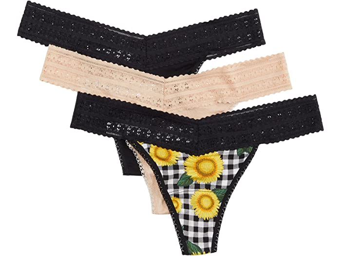 (取寄) ハンキー パンキー レディース ドリーム オリジナル トング 3-パック Hanky Panky women Hanky Panky Dream Original Thong 3-Pack Chai/Fields of Gold/Black