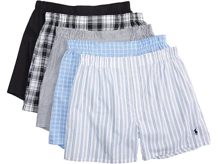 (取寄) ラルフローレン ボクサーパンツ メンズ 5枚セット 5枚組 クラシック フィット ウーブン ボクサー Polo Ralph Lauren 5 Pack Classic Fit Woven Boxer Polo Black/Bengal Stripe/Stockton Plaid/Cannes/Jarvis Stripe 1