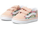 (取寄) バンズ スニーカー キッズ ガールズ オールドスクール V 大きいサイズ Vans Kids girls Old Skool V Frog Frolic Tropical Peach