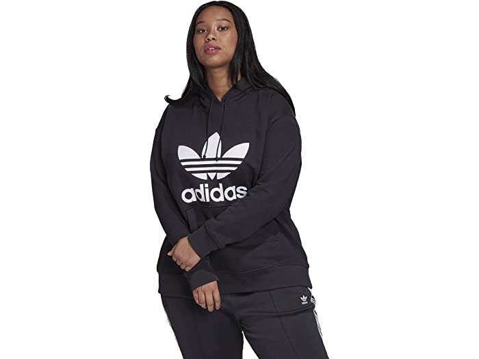 () AfB_X IWiX fB[X vX TCY gtHC u[fB adidas Originals women adidas Originals Plus Size Trefoil Hoodie Black/White