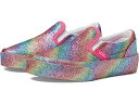 (取寄) バンズ スニーカー キッズ ガールズ クラシック スリッポン 大きいサイズ Vans Kids girls Classic Slip-On Glitter Rainglow Rainbow