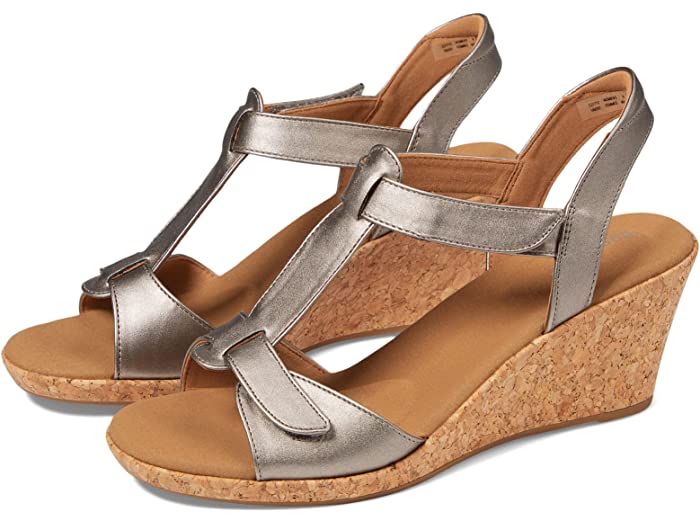 ロックポート ハイヒール (取寄) ロックポート レディース ブランカ T ストラップ Rockport women Rockport Blanca T Strap Taupe Metallic Synthetic