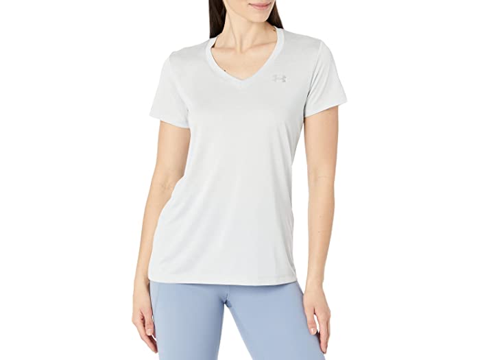 () A_[A[}[ fB[X Ua ebN cCXg V-lbN Under Armour women UA Tech Twist V-Neck Halo Gray/Metallic Silver