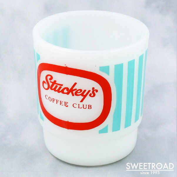 【FIRE-KING／ファイヤーキング】Stuckey 039 s COFFEE CLUB／スタッキーズ コーヒークラブ／スタッキングマグ／アドマグ／USA アメリカ製／ヴィンテージ雑貨／1960年代／fk-35