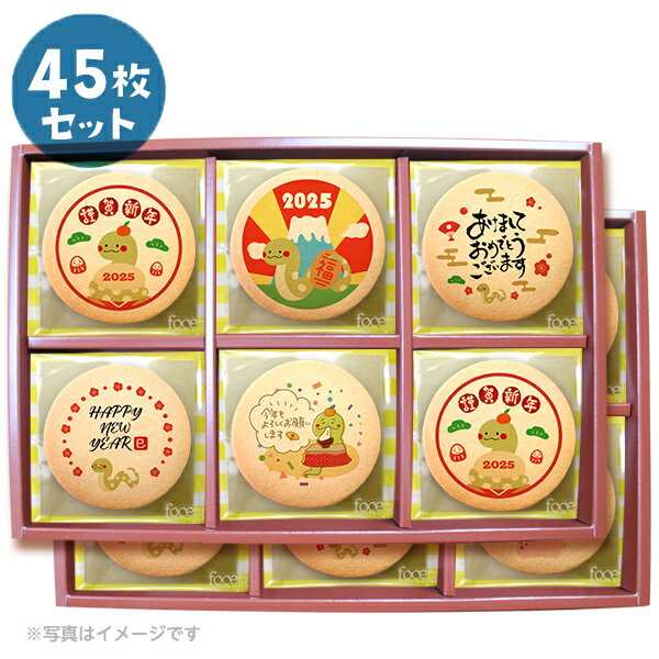 【 新春 成人の日 バレンタイン お礼 お菓子 】 プリント クッキー メッセージ クッキー 2024 新年のあいさつに 45枚セット 個包装 箱入り お礼 ギフト ショークッキーのサムネイル