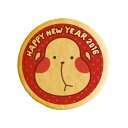 クッキー イラスト プリント メッセージ HAPPY NEW YEAR おさる_赤 新年のご挨拶にお礼 プチ ギフト 内祝い 贈り物 おすすめ 有名 フォチェッ...