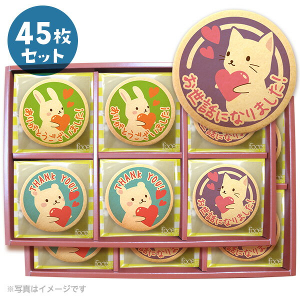 【 ご愛顧 感謝デー 最大35％OFF ハロウィン ギフト お菓子 スイーツ お彼岸 秋分 お月見 十五夜 】 転勤 退職 お礼 お菓子 メッセージクッキー45枚セット 箱入り ご挨拶 ギフト 個包装 お世話になりましたのサムネイル