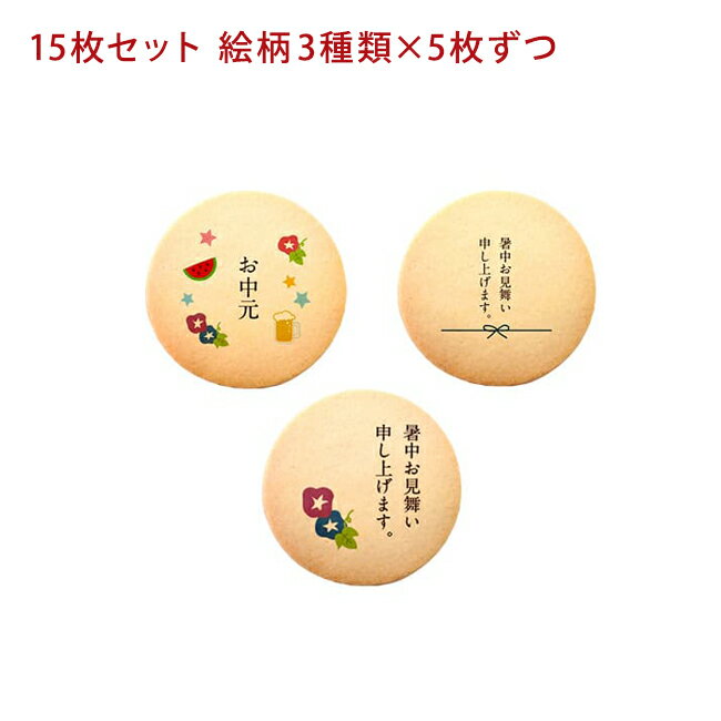 お中元 プリント クッキー メッセージ クッキー 15枚セット 個包装 お礼 ギフト フォチェッタ 2