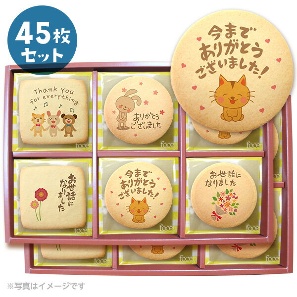 【 敬老の日 敬老 残暑見舞い スイーツ 】 転勤や退職のお礼のお菓子 シンプルなメッセージクッキー45枚セットご挨拶 ギフト 個包装 お世話になりましたのサムネイル