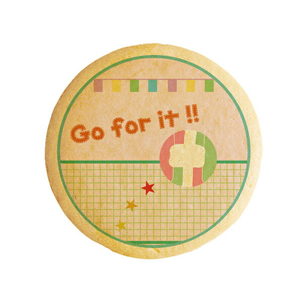 クッキー イラスト プリント メッセージ Go for it! バレーボール プチギフト 洋菓子 お菓子 内祝い 通..