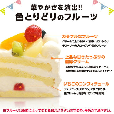 1歳 誕生日ケーキHAPPY 1st BIRTHDAY 生クリーム 6号サイズ（6〜8名分） イラストケーキ 宅配 プレゼント フォチェッタ