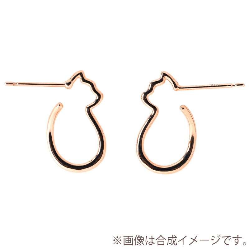 楽天市場】猫 ピアス(素材(貴金属)ピンクゴールド)(ピアス 楽天市場】猫 ピアス(素材(貴金属)ピンクゴールド)(ピアス