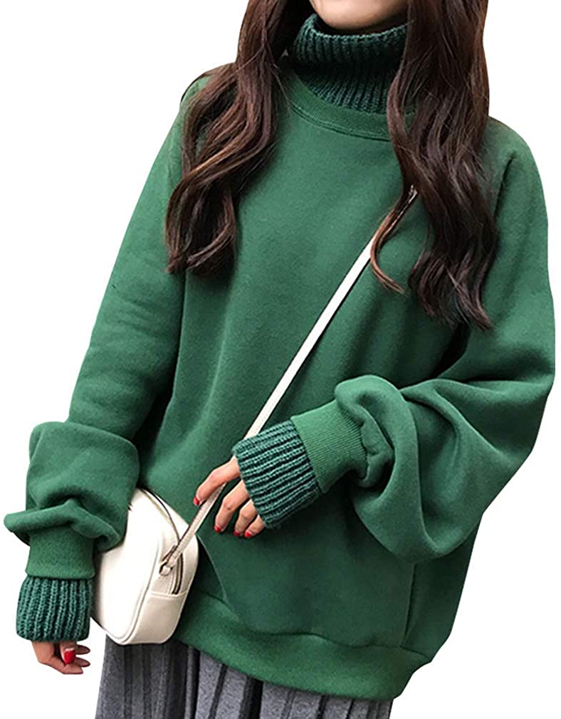 トップス トレーナー スウェット ニット 長袖 ハイネック ボリューム レディース