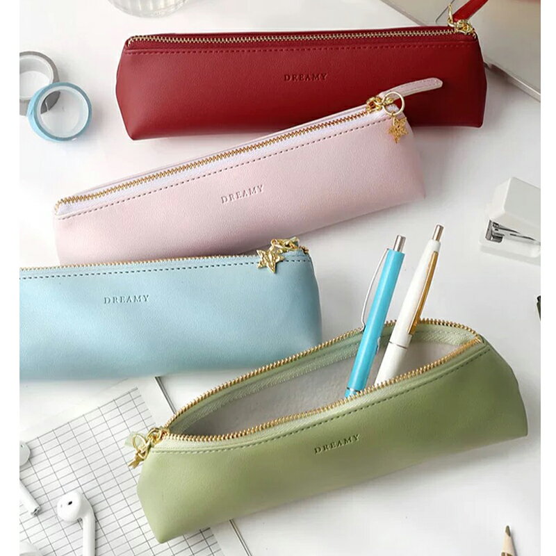 全6色 レザー ペンケース かわいい 革 シンプル 可愛い コンパクト おしゃれ 可愛いペンケース おしゃれペンケース ペンポーチ ペン ケース レディース ス...