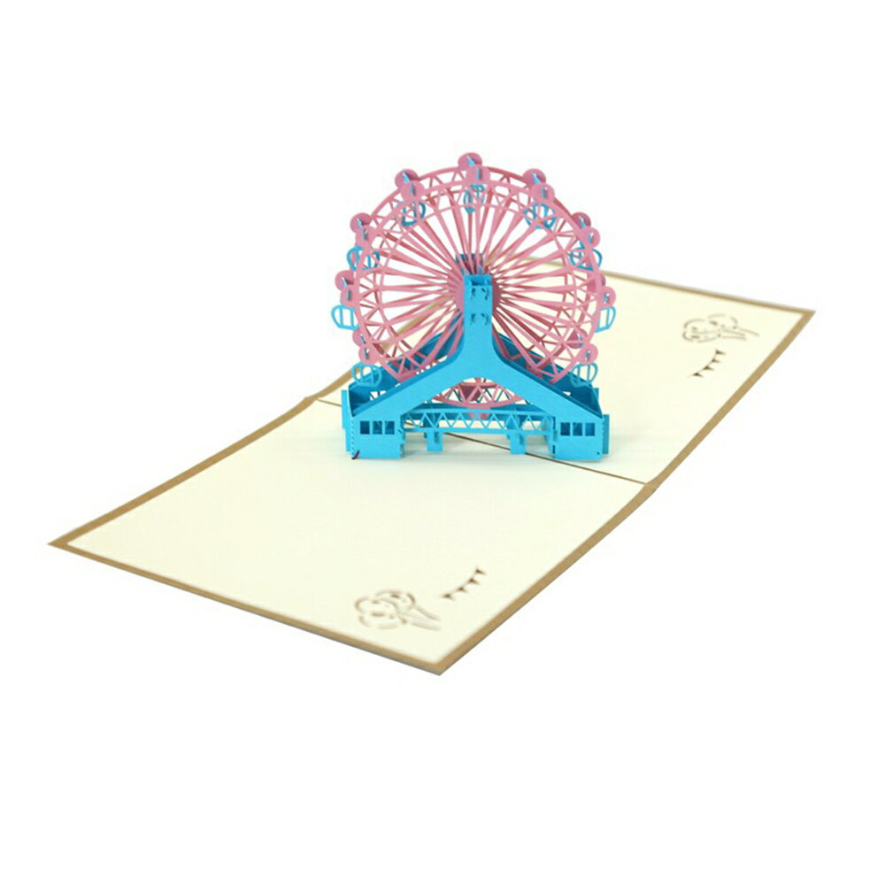 グリーティングカード 立体 ポップアップカード 観覧車 メッセージカード 封筒付き ミニメッセージカード 3D ポストカード おしゃれ ハンドメイド ポップアッ...